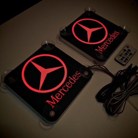Set Embleme LED Interior MERCEDES – Modul Curcubeu, 15 Culori, 200 efecte dinamice, USB - Img 4