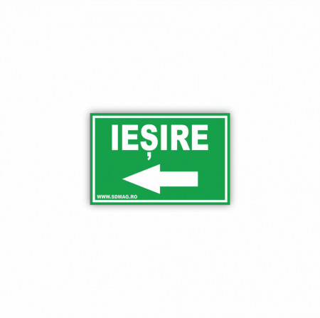 V253 Semn indicator iesire sageata stanga, Tabla aluminiu, Autocolant sau PVC
