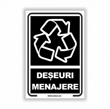 X289 Semn indicator, (deseuri menajere), tabla aluminiu, Autocolant sau PVC