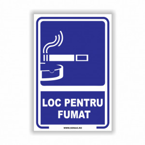 A170 Semn indicator, (loc pentru fumat 2), Tabla Aluminiu, Autocolant sau PVC