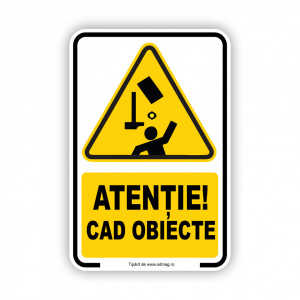 G130 Semn indicator, (atentie cad obiecte), Tabla Aluminiu, Autocolant sau PVC