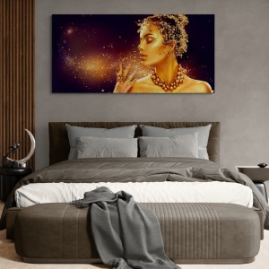 (GOLD037) Tablou Canvas Black & Gold