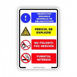 M104 Semn indicator, (masuri generale de obligativitate 2), Tabla Aluminiu, Autocolant sau PVC