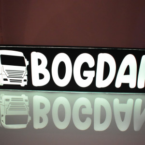 Placa camion luminoasa personalizata cu nume, mesaj, logo + controler lumini - Img 5