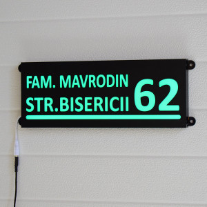 Placa luminoasa pentru curte sau casa cu nr si strada - Img 2