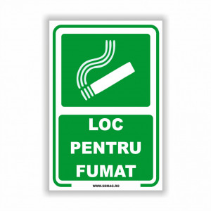 V260 Semn indicator, (loc pentru fumat), Tabla aluminiu, Autocolant sau PVC