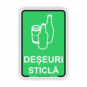 V265 Semn indicator, (deseuri sticla ), Tabla Aluminiu, Autocolant sau PVC
