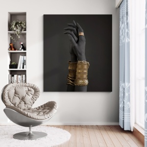 (GOLD045) Tablou Canvas Black & Gold