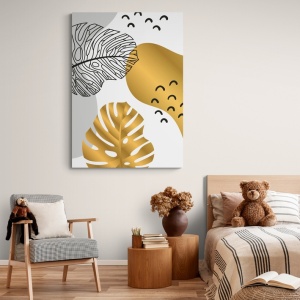 (GOLD097) Tablou Canvas Black & Gold