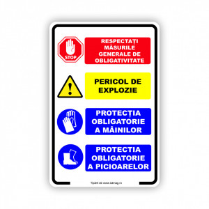 M106 Semn indicator, (masuri generale de obligativitate), Tabla Aluminiu, Autocolant sau PVC