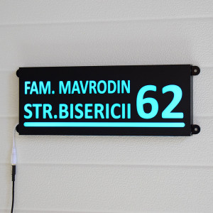 Placa luminoasa pentru curte sau casa cu nr si strada - Img 3