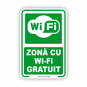 V250 Semn indicator, (zona cu wifi gratuit ) Tabla aluminiu, Autocolant sau PVC