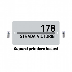 ABS200 Placa ABS Personalizata 30X15 CM + suporti prindere (numar casa+strada)