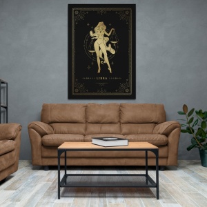 (GOLD0069) Tablou Canvas Black & Gold zodia balanta