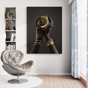 (GOLD046) Tablou Canvas Black & Gold
