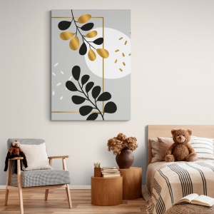 (GOLD093) Tablou Canvas Black & Gold