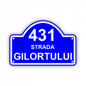 Placa Aluminiu 20x13.5 cm, atipica, personalizata cu numar de casa si strada