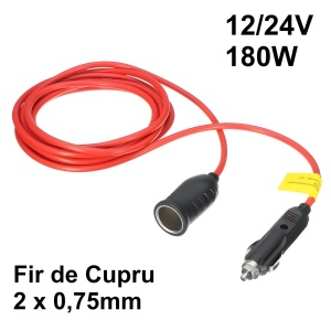 Prelungitor Profesional Bricheta Auto 3.6m – Rezistent la 15A / 180W (12V - 24V)