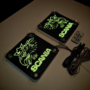 Set Embleme LED Interior SCANIA GRIFON – Modul Curcubeu, 15 Culori, 200 efecte dinamice, USB - Img 7