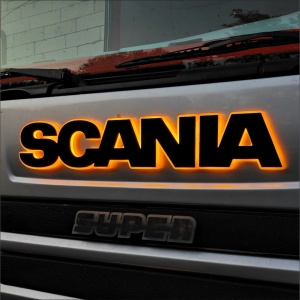 Sigla / Emblema Luminosa SCANIA, 83x14.4 cm, Exterior