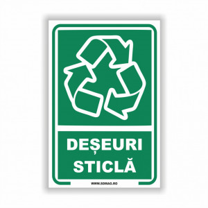 V264 Semn indicator, (deseuri sticla), tabla aluminiu, Autocolant sau PVC