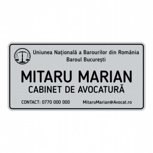 ABS192 Placa ABS Personalizata (cabinet avocatura)