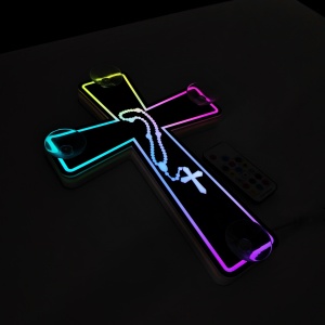 Cruce LED Parbriz, Contur, Lant Sacru și Efect Rainbow – 200+ Moduri Dinamice, 4 Ventuze, Telecomandă wireless - Img 6