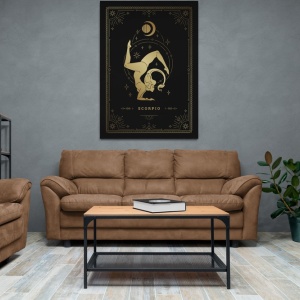 (GOLD0070) Tablou Canvas Black & Gold zodia scorpion