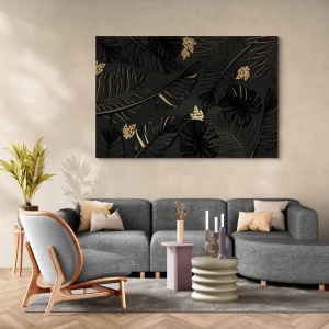 (GOLD060) Tablou Canvas Black & Gold