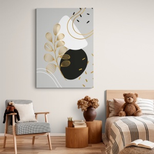 (GOLD095) Tablou Canvas Black & Gold