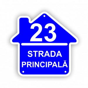 Placa Aluminiu, 19x18 cm, casuta, personalizata cu numar si strada