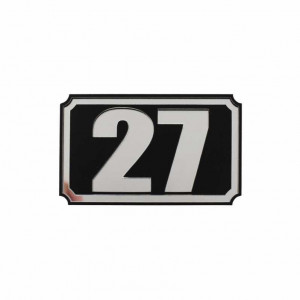 Placa personalizata ovala pentru apartament sau birou , 8x4,8 cm, efect oglinda