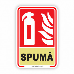 R235 Semn indicator, (STINGĂTOR SPUMĂ) Tabla aluminiu, Autocolant sau PVC