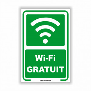 V259 Semn indicator, (wifi gratuit), tabla aluminiu, Autocolant sau PVC