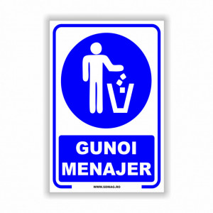 A182 Semn indicator, (gunoi menajer), Tabla Aluminiu, Autocolant sau PVC