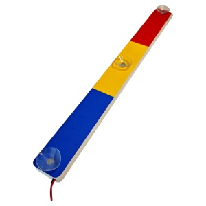 Bară LED Tricolor "Mândru Că Sunt Român" – 59x6cm, 12V sau 24V, Montaj Ventuze, Mufă Brichetă, Camion, Autoutilitara