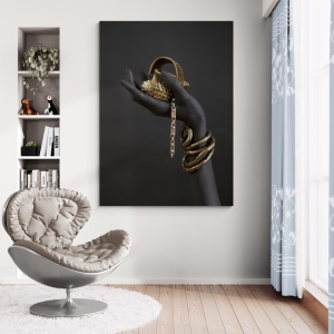 (GOLD047) Tablou Canvas Black & Gold