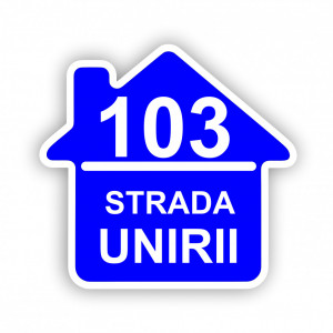 Placa Aluminiu, 19x18 cm, casuta, personalizata cu numar si strada - Img 2