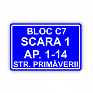 Placa Aluminiu, 20x30 cm personalizata cu bloc, scara, apartamente, strada - Img 2
