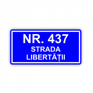 Placa Aluminiu, 30x15 cm personalizata cu numar si strada