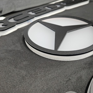 Placă Camion PREMIUM MERCEDES ACTROS Alcantara – Personalizabilă, Telecomandă Touch, Dimmer și Stabilizator de Tensiune - Img 4