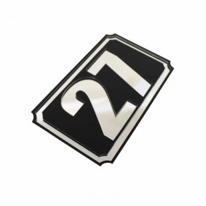 Placa personalizata ovala pentru apartament sau birou , 8x4,8 cm, efect oglinda - Img 2