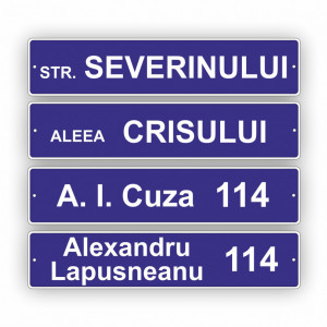 Placa Stradala personalizata 52x11 cm, Nume si Numar Strada - Img 2