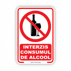 R208 Semn indicator, (interzis consumul de alcool), Tabla Aluminiu, Autocolant sau PVC
