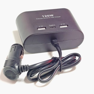 Splitter Multiplicator Bricheta Auto 120W – 3 Prize 12V/24V, 2xUSB si 1xType-C - Img 3