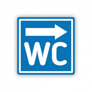 X287 Semn indicator, (WC sageata dreapta), Autocolant sau PVC