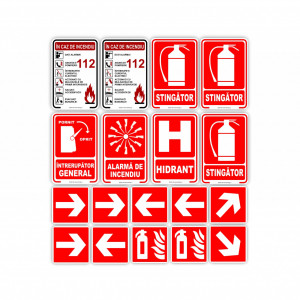 x319 Set 18 piese semne informative Indicatoare obligatorii pentru Securitatea si Protectia Muncii