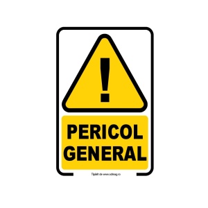 G149 Semn indicator, (PERICOL GENERAL) Tabla aluminiu, Autocolant sau PVC
