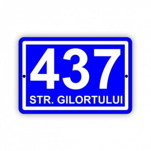 Placa Aluminiu, 20x13.5 cm personalizata cu numar de casa si strada