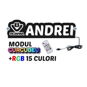 Placa Led Camion/Autoutilitara Contur-Rainbow (Curcubeu) SCANIA V8 II + NUME